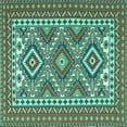 thumbnail image 1 of Ahgly Company Indoor Square Persian Turquoise Blue Traditional Area Rugs, 7' Square, 1 of 4