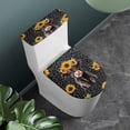 thumbnail image 2 of COEQINE Toilet Lid Dust Cover Set Machine Washable Easy Installation Easy to Clean with a 2-Piece Toilet Cover Set, Sunflower Highland Cow Gray Leopard Print, 2 of 7