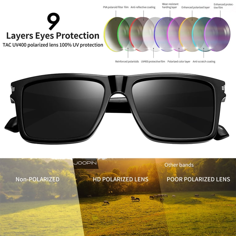 Joopin polarized Sunglasses for Men Women,Vintage Square  display picture 3