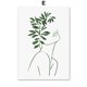 thumbnail image 3 of Cuadro sobre lienzo con arte lineal abstracto que presenta la cara de una niña y un diseño arqueado de hojas de monstera verde, carteles nórdicos para la pared de la sala de estar, 3 of 5