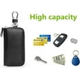thumbnail image 4 of Genuine Leather Key Holder Bag with 2 Card Slot & 6 Hooks & 1 Access Card,Key Case Car Key Holder Wallet for Men Women, 4 of 6