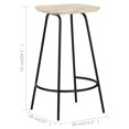 thumbnail image 4 of vidaXL Bar Stools 2 pcs Solid Mango Wood, 4 of 5