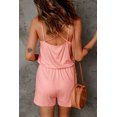 thumbnail image 1 of ABPHQTO Mono rosa con tirantes finos y escote en V entrecruzado en la espalda para mujer, 1 of 5