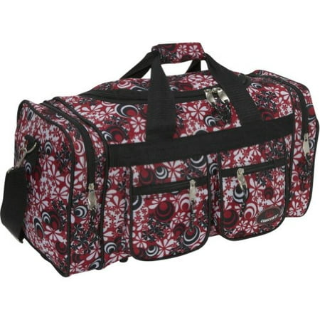 Maestro Luggage Concord Stylish 19&quot; Duffle Bag (Burgundy Flowers) - www.bagsaleusa.com