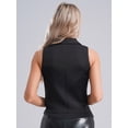 thumbnail image 6 of Zaldita Women's 4-Button Single Breasted Vests Sleeveless V Neck Regular Fitted Dressy Suit Work Office Waistcoats Black L, 6 of 7