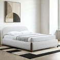 thumbnail image 4 of Omax Decor Valencia Upholstered Platform Queen Bed in White Cream Boucle Fabric, 4 of 10