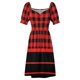 thumbnail image 4 of Vestido de manga corta a cuadros y rayas de búfalo rojo y negro para mujer vestidos de cumpleaños para mujer, 4 of 6