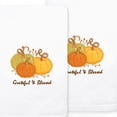thumbnail image 2 of Linum Home Textiles Grateful & Blessed - Embroidered Luxury Turkish Cotton Hand Towels, White (2 Piece), 2 of 2