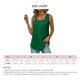 thumbnail image 5 of Camiseta sin mangas plisada para mujer, Color puro, elegante, transpirable, informal, de verano, sin mangas, 5 of 5
