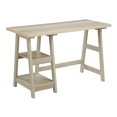 thumbnail image 4 of Convenience Concepts Designs2Go 29.25" Tall Trestle Desk with Shelves, Weathered White, 4 of 6