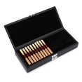 thumbnail image 2 of Wooden PU Leather Cover Reed Case Holder 2 Layers Storage Box for 40pcs Oboe Reeds, 2 of 4