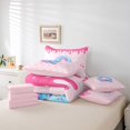 thumbnail image 6 of Feelyou Donut Initial Q Twin Bedding Sets 7pcs, Princess Pink Bowknot Comforter Set, 6 of 8