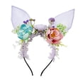 thumbnail image 1 of Diadema con orejas de conejo de Pascua, diadema para niños y adultos, accesorios de disfraz Púrpura, 1 of 8