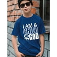 thumbnail image 3 of Mikrdoo "I Am A Child Of God" Letter Print Casual Short Sleeve Tee For Kid Boys - Cool, Lightweight Summer Clothes, 3 of 9