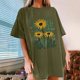 thumbnail image 2 of Faldas Cortas para Mujeres, Impresión de Flores Casual Oversized Camiseta de Manga Corta Top Hecho de 95% Poliéster 5% Spandex para Primavera Verano, Falda Corta de Verano, 2 of 7