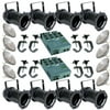 8 Black PAR CAN 64 500PAR64 NSP Bulbs C-Clamp 2 Dimmer