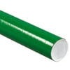24-Pack: 3x24" Green Mailing Tubes with Caps, Heavy-duty 3-ply Spiral Wound, Bulk Packaging