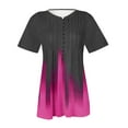 thumbnail image 5 of Dealovy Plus Size Tops for Women Short Sleeve Notch V Neck Tunic Shirts Gradient Color Loose Fitted Tees, 5 of 5