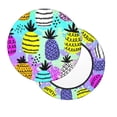 thumbnail image 2 of Balery Graffiti Pineapples Fundas de asiento para taburete de bar redondo de tela de terciopelo ajustables que protegen de arañazos y manchas para sillas de 14 a 17 pulgadas.-12 inch, 2 of 7