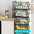 thumbnail image 4 of Taicans Fruit Vegetable Basket for Kitchen,5 Tier Stackable Fruit Vegetable Storage Baskets with Wheels,Adjustable Vegetable Storage Rack,Vegetable & Fruit Organizer, 4 of 8