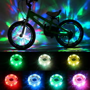 Rechargeable Bike Wheel Lights - A16 Cool Led Kids Bicycle Spoke Lights, 2 Tire Pack, Safety Hub Accessories for Boys Girls Adults, Waterproof, Super Bright, Fun Cycling Gifts