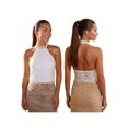 thumbnail image 2 of LMLYSoH Women's Halter Neck Lace Tops Sleeveless Open Back Slim Fit Tank Tops Summer Shirts, 2 of 9