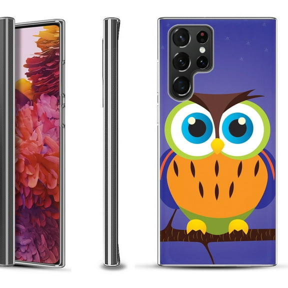 Slim-Fit Fashion Gel Phone Case for Samsung Galaxy S22 Ultra 5G, by OneToughShield ® - Night Owl