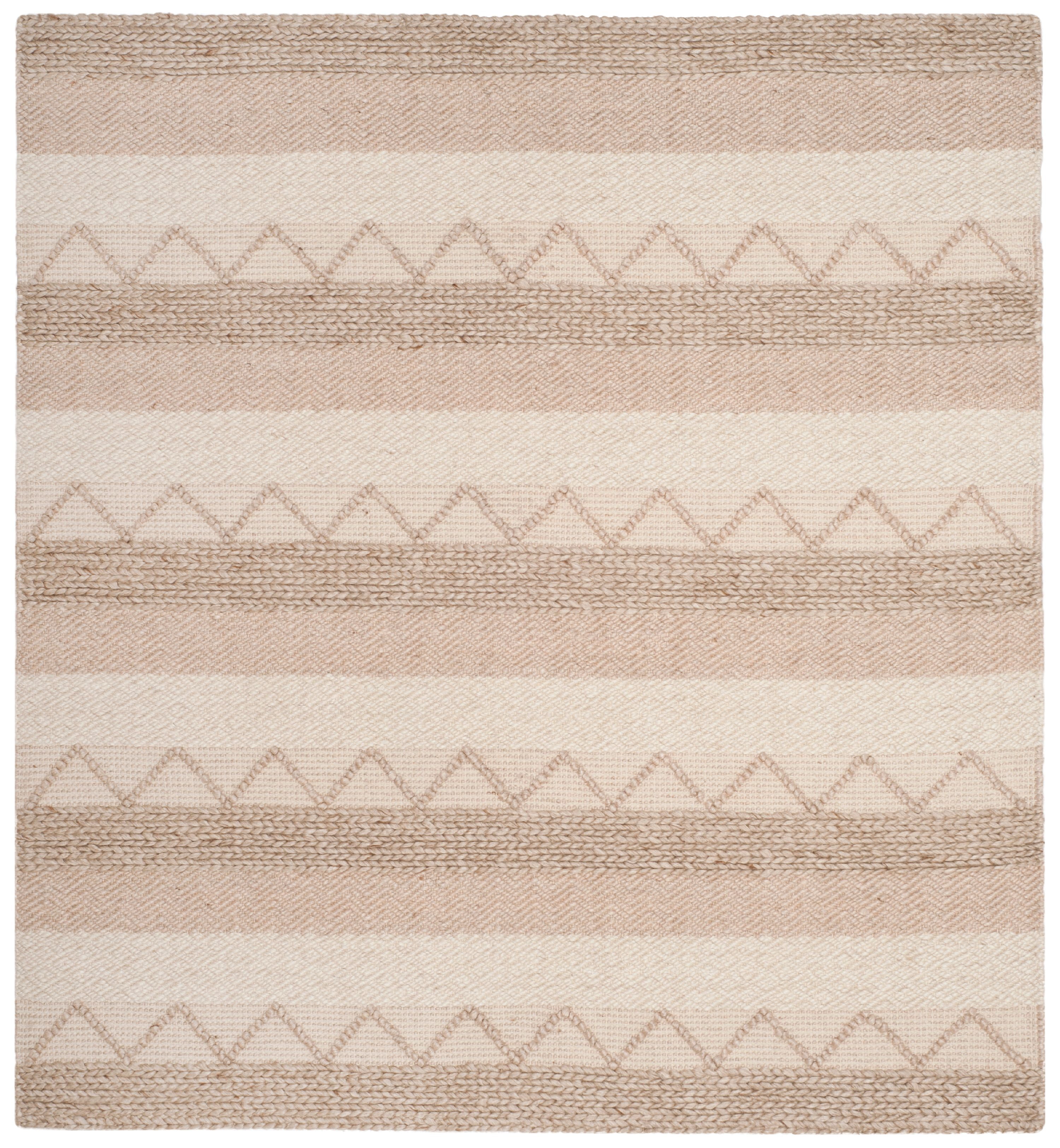 SAFAVIEH Natura Dahila Geometric Braided Wool Area Rug, Beige, 6' x 6' Square