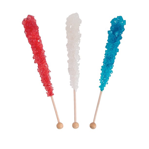 Patriotic Sugar Rock Candy Pops Edibles 12 Pieces