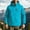 Blue, variant on Mens Adjustable Hood Softshell Jacket Multi Zip Pockets Wind Resistant Outdoor Hiking Climbing Coat With Cuff Tabs