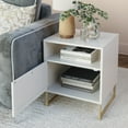 thumbnail image 6 of Nathan James Mina Square End Table with Rattan Drawer, White/Gold, 6 of 9