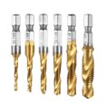 thumbnail image 4 of Tap Drill Bit Set, Hex Shank Tap Set 6PCS Standard Thread  for Chamfering Tapping Drilling, 4 of 8