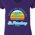 thumbnail image 4 of Inktastic Summer Enjoy the Sunshine St. Petersburg Florida in Blue Women's V-Neck T-Shirt, 4 of 5