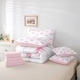 thumbnail image 6 of Castle Fairy Pink Ribbon Bow-Tie Twin Bedding Sets,Dreamy Bowknot Bedding Comforter Set, 6 of 8