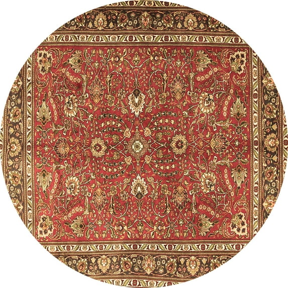 Ahgly Company Indoor Round Persian Brown Traditional Area Rugs, 7' Round