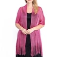thumbnail image 2 of Eoperou Elegant Bride Shawl Ultralight Pure Color Tassels Decor Evening Shawl for Female, 2 of 8