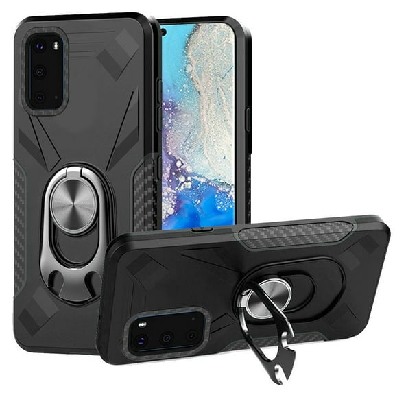 GSA Deluxe Case w/Beer Opener Ring Stand for Samsung Galaxy S20 (6.2") Black