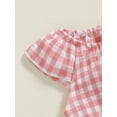 thumbnail image 7 of Suealasg Baby Girls 3-Pack Romper Bodysuit Fly Sleeve Round Neck Plaid Buttons Up Jumpsuits 3 6 12 18 Months Infant Girls Summer Casual Jumpsuits Clothes, 7 of 7