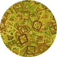 thumbnail image 1 of Ahgly Company Indoor Round Patterned Golden Brown Yellow Area Rugs, 5' Round, 1 of 1