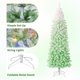 thumbnail image 5 of Historyli Árbol de Navidad de 7,5 pies con luces artificiales de nieve flocadas, base plegable, blanco, verde, para fiestas en casa y oficina, 5 of 9