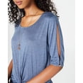 thumbnail image 3 of BCX Juniors' Twist-Front Necklace Top Blue Size Small, 3 of 4