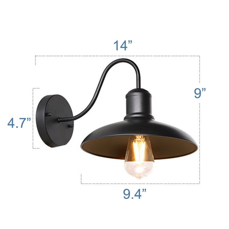 KAYYELAMP Detachable Motion Sensor Waterproof Patio Wall Light with Three Prong Plug, Black Metal Outdoor Wall Lamp for Entrance Kitchen(No Bulb)