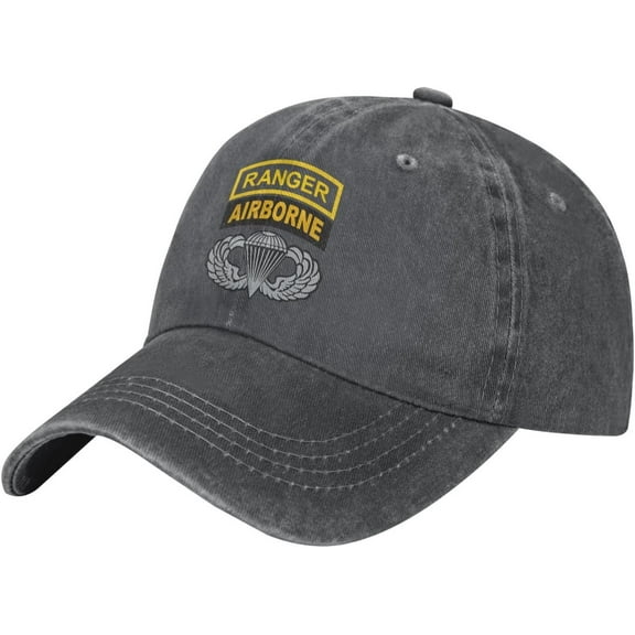 Us Army Ranger Tab Airborne and Wings Sandwich Cap Unisex Classic Baseball Capunisex Adjustable Casquette Dad Hat Natural