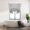 thumbnail image 4 of Topchances Modern Gingham Rod Pocket Curtain,  Room Darkening Tie-Up Shade, 42" x 63", Light Gray, 4 of 9