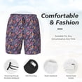 thumbnail image 3 of Sikiie Octopus and flower Print Men's Double Layer Swimming Trunks, Adjustable Waistband and Pockets Sports Swimming Trunks, Beach Swimwear-Medium, 3 of 6