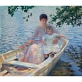 thumbnail image 2 of Edmund Charles Tarbell 17x15 Gold Ornate Wood Frame and Double Matted Museum Art Print Titled - Mother and Child in a Boat (1892), 2 of 4