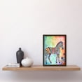 thumbnail image 2 of Rainbow Floral Zebra Folk Art Artwork Framed Wall Art Print A4, 2 of 4