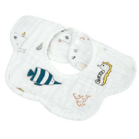 

Wish 3 Pack Petal Bib 360° Rotating Bib Saliva Towel Washed Gauze --- Seahorse Kingdom S477