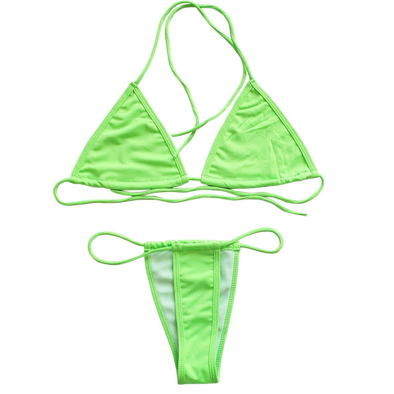 【新品未使用】AQUX⭐︎完売品⭐︎Brazilian Bikinis\"Yellow LBECLEY Neon Yellow Bikini Swimsuit Push-Up Brazilian