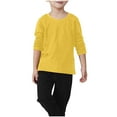 thumbnail image 3 of abtuhar Boys Shirts,Shirts for Boys,Children's Solid Color Long Sleeved Casual Sports Round Neck T-shirt Top for Kids Yellow 8-9 Years, 3 of 5